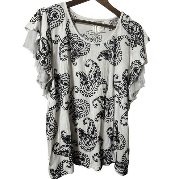 FORGOTTEN GRACE Womens Embroidered Tunic Blouse Top Shirt Plus Size1X - Picture 1 of 6